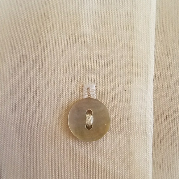 LAURA ASHLEY SHEER EMBROIDERED SILK SHIRT - Picture 7 of 8